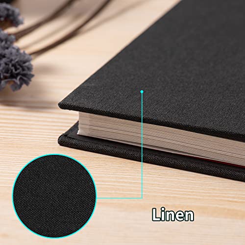 HoneyTolly Large Photo Album Self Adhesive 4x6 5x7 3x5 8.5x11 Scrapbook Magnetic Album DIY Scrap Book Length 13 x Width 12.8 (Inches) 120 Sticky Pages Linen Cover DIY Photo Album (Red)