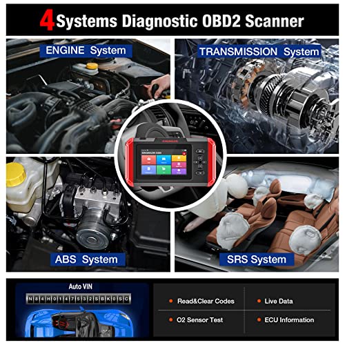 KINGBOLEN S500 OBD2 Diagnostic Scanner,Engine/TCM/SRS/ABS 4 System Automotive Scan tool with 6 Service,AutoVIN Car Code Reader,OIL Reset Brake SAS Throttle Adapt Inject ABS Bleed,Lifetime Free Upgrade