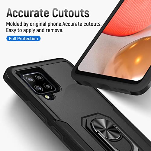 Fucozan for Samsung Galaxy A42 5G Case with Kickstand Ring Rugged Protective Military Grade Shockproof Case for Galaxy A42 5G Phone Case (Black)