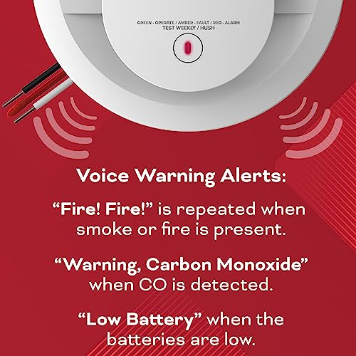 Kidde Hardwired Smoke & Carbon Monoxide Detector, AA Battery Backup, Voice Alerts, Interconnectable, LED Warning Light Indicators, 2 Pack