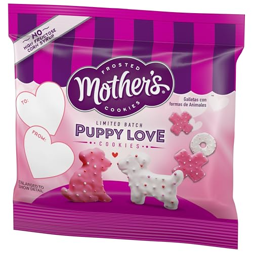 MOTHER'S Limited Batch Puppy Love Frosted Cookies 30 count box of 0.5oz bags, Valentine's Classroom Exchange - 15oz / 425g