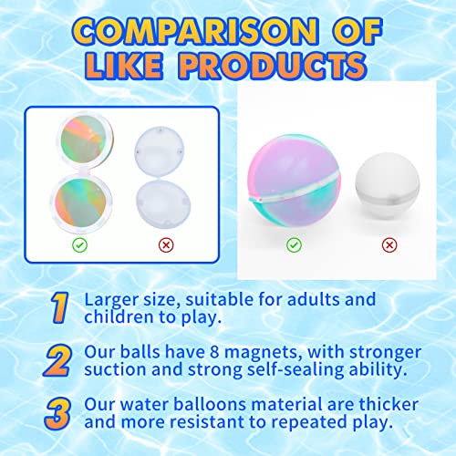 12 PCS Reusable Water Balloons Tie-dye, Soft Silicone Quick Fill Balloons Splash Fun,Outdoor Backyard Summer Party Easy Quick Fun Water Fight Game for Swimming Pool, Summer Party Gift Pool