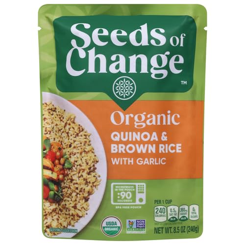 SEEDS OF CHANGE Organic Quinoa & Brown Rice with Garlic, Organic Food, 8.5 OZ Pouch