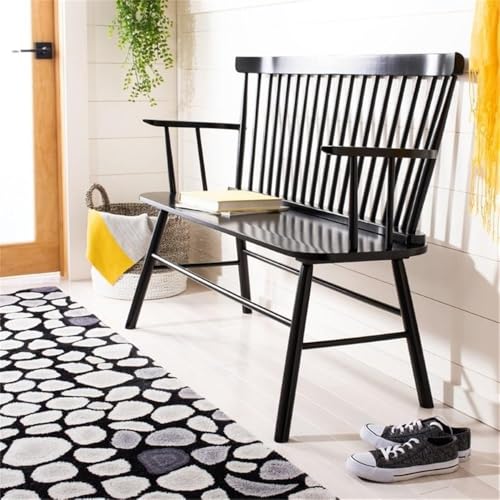 SAFAVIEH American Homes Collection Addison Spindle Back Settee, 0, Black