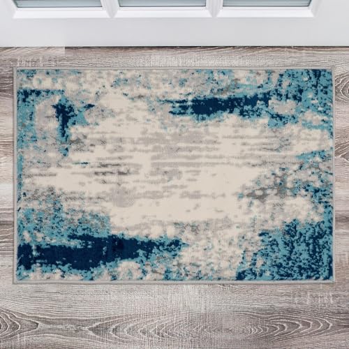 Rugshop Sky Collection Whimsical Abstract Area Rug 2' x 3' Blue