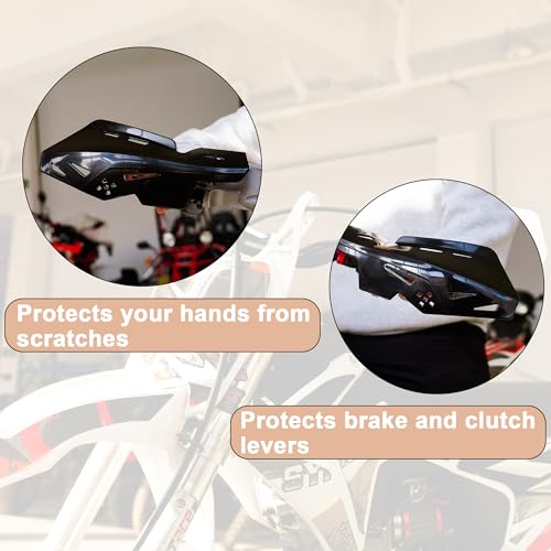 RUTU 7/8" 22mm and 1 1/8" 28mm Universal Motorcycle Hand Guards with CNC Bracket for Dirt Bikes Off-Road ATV Motorcross Enduro E-Bikes CRF450R 450X 300L CRF250L YZ250 YZ125 TTR125LE TTR250 - Black