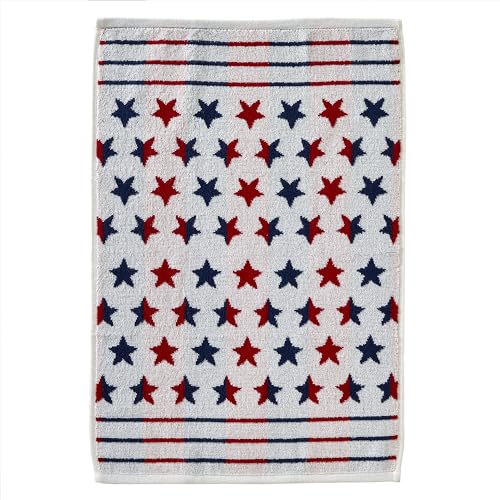 SKL Home Patriotic 4th of July America Script Hand Towel Set, Navy