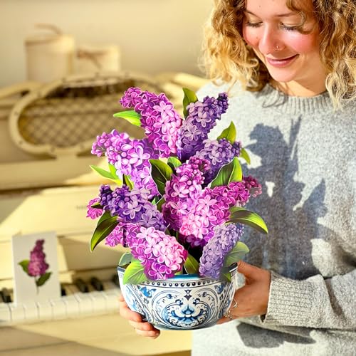 Freshcut Paper Pop Up Cards, Paper Flower Bouquet 3D Popup Greeting Cards with Note Card & Envelope, Birthday Card, Anniversary Card, Get Well Gifts for Women,12" French Blooms