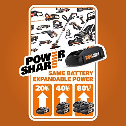 WORX WX030L 20V Power Share Cordless Cube Vac Compact Vacuum, Black