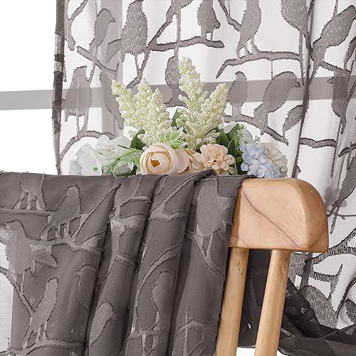 OVZME Small Sheer Tier Curtains Half Kitchen Curtain Sheers Light Filtering Farmhouse Window Panels Rod Pocket Voile Short Curtain for Bathroom, 42W x 24L, Sage Green, Set of 2 Panels