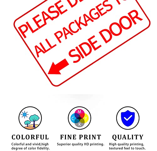 Please Deliver All Packages to Back Door Sign Right Arrow Delivery Sign Indoor Outdoor Signs for Home 8x12 Inch