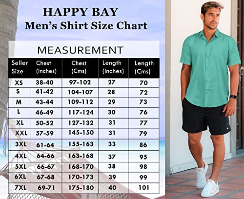 HAPPY BAY Men's Short Sleeve Button Down Summer Solid Shirts Casual Camp Vacation Shirt for Men Beach Business Work Shirt Tees with Pocket 7XL Mustard Plain