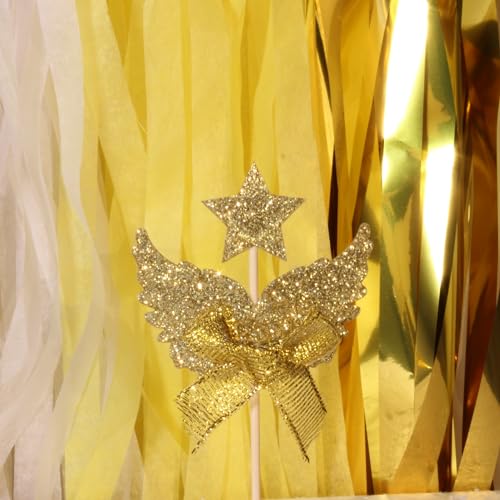 Blopee Wedding Cupcake Topper, Oblong Gold Mr and Mrs Cake Topper, Funny Wedding Cake Toppers Bride and Groom, 12 PCS Elegant Wedding Toppers for Cake Decorations