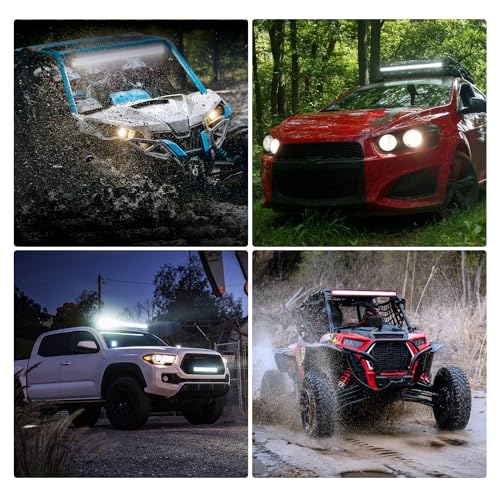 Nilight LED Light Bar 50 Inch Triple Row Spot Flood Combo Lights Red Shell with Wiring Harness Kit for Fog Light Driving Light Work Light on Off-Road Truck SUV ATV UTV