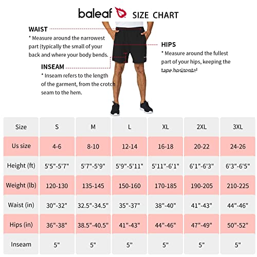 BALEAF Men's 5" Running Athletic Shorts Zipper Pocket for Workout Gym Sports Teal Size S