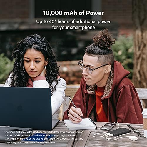 Belkin Power Bank, BoostCharge USB-C Portable Charger 10k w/ 1 USB-C Port and 2 USB-A Ports with USB-A to USB-C Cable for iPhone 16, 16 Plus, 16 Pro, 16 Pro Max, Samsung Galaxy S24, & More - Black