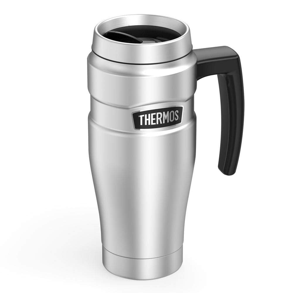 THERMOS Stainless King Vacuum-Insulated Travel Mug, 16 Ounce, Matte Stainless Steel