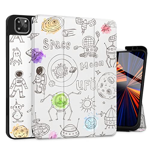 Tuiklol Case for 2021 2020 2018 iPad Pro 11 Gen 1/2/3, Magnetic Smart Case with Soft TPU Back Cover, Trifold Stand, Pencil Holder (Support iPad Pencil 2nd Charging), Auto Wake/Sleep, Marble