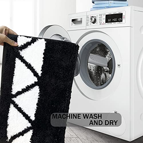 Bathroom Rug Set Shaggy Bath Rugs Set 3 Piece,Non Slip Thick Plush Microfiber Bathroom Carpet, Extra Soft and Absorbent Bathroom Set, Machine Washable, Bath Rugs for Bathroom Tub,Shower, Deep Grey