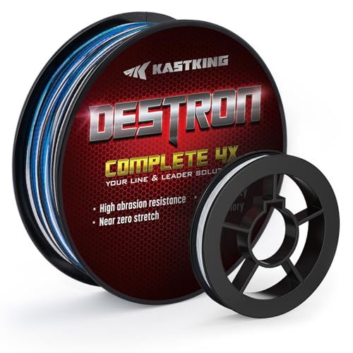 KastKing Destron Complete 4X Braided Fishing Line,Chartreuse,80LB,300Yds and Monofilament Leader Line,40LB,15Yds