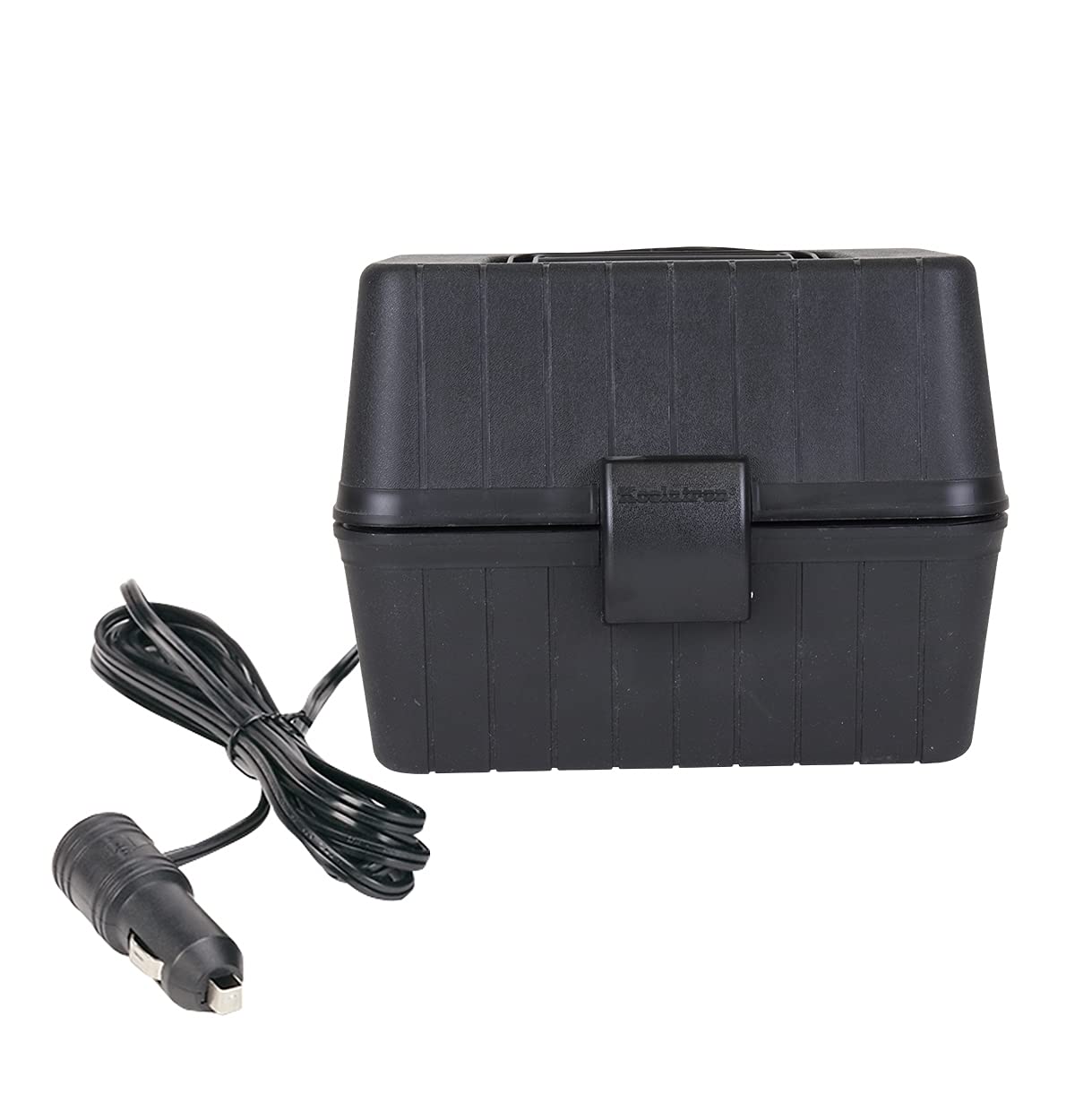 Koolatron 12V Heating Lunch Box Stove, 1.6 Qt (1.5 L), Black, 6 ft (1.8m) Power Cord, Heats to 300F (149C), Built-In Cord Storage, Classic Construction Worker Lunchbox, for Car, SUV, Pickup Truck