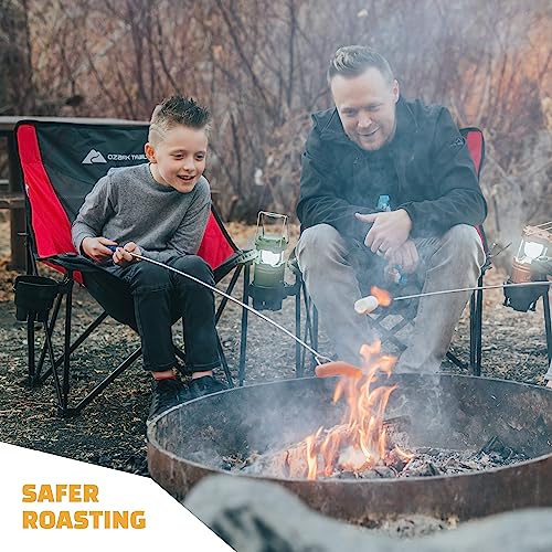 MalloMe Smores Sticks for Fire Pit Extra Long - Marshmallow Roasting Sticks Smores Kit -Smore Skewers Hot Dog Fork Campfire Cooking Equipment, Camping Essentials, Outdoor Campfire Accessories 45"4Pack