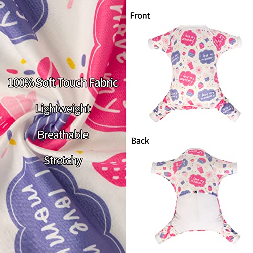 CuteBone Small Dog Pajamas Shirt Stretchy Summer Puppy Pjs Soft Cat Onesies Pet Clothes for Daily Wear DA07S