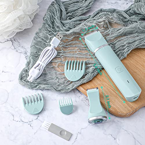 Electric Razor for Women Bikini Trimmer Rechargeable Electric Shaver for Legs Arms Pubic Body Hair Trimmer for Men and Women Hair Removal with Snap-In Ceramic Blades IP7X Washable Head,Wet and Dry Use
