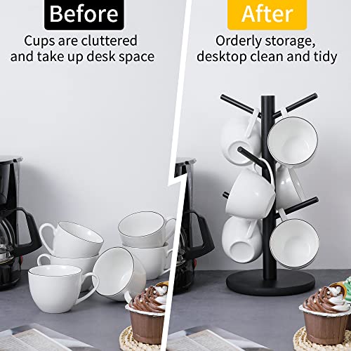 MyLifeUNIT Mug Holder Tree, Coffee Cup Holder with 6 Hooks (Black)