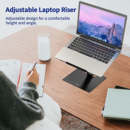 Besign LSX5 Aluminum Computer Stand, Ergonomic Adjustable Notebook Riser Holder Compatible with Air, Pro, Dell, HP, Lenovo More 10-14" Laptops (Black)