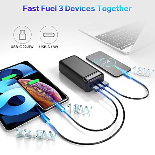 POIYTL Power Bank 50000mAh 22.5W Fast Charging Portable Charger with Flashlight, 3 Outputs & 2 Inputs Huge Capacity External Battery Pack for iPhone, Samsung, iPad etc