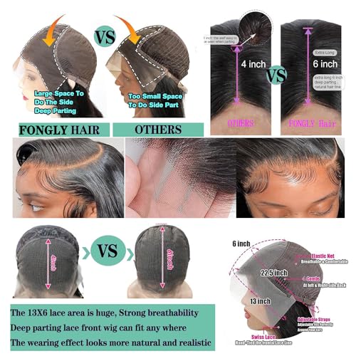 Chocolate Brown Lace Front Wig Human Hair Pre Plucked 4# Colored Wigs Human Hair 13x6 Body Wave HD Lace Frontal Wigs Human Hair 200% Density Glueless Wigs Human Hair 18Inch