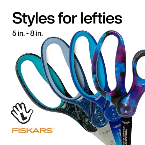 Fiskars 5" Pointed-Tip Scissors for Kids Ages 4-7, Scissors for School or Crafting, Back to School Supplies, Red