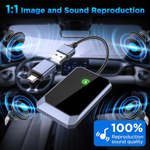 Wireless Carplay Adapter, Converts Wired to Wireless carplay adapter for iphone, Wireless Control Plug & Play Carplay for Cars from 2017 & for Apple iPhone iOS 10+