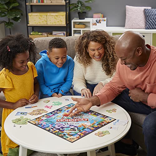 Monopoly Hasbro Gaming Disney's The Little Mermaid Edition Board Game, 2-6 Players for Family and Kids Ages 8+, with 6 Themed Tokens (Amazon Exclusive)