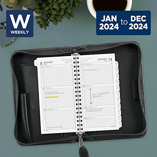 AT-A-GLANCE 2024 Planner Refill, Weekly, 3-1/4" x 6-1/2", Portable Size 2, Wirebound (064-287-24)