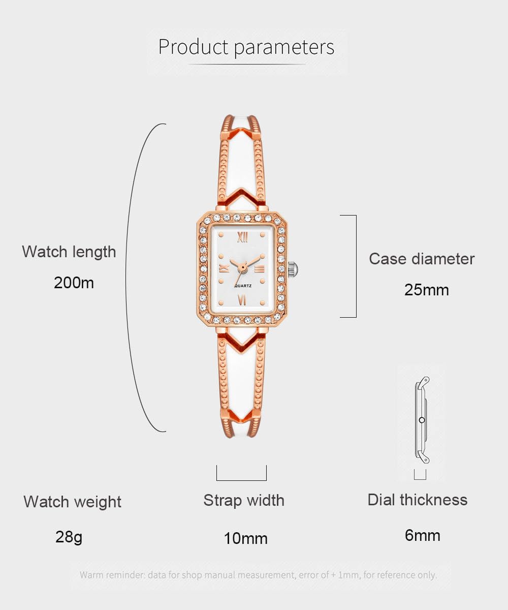BESTKANG Women's Watches Luxury Crystal Diamond Bracelet Watch Fashion Ladies Dress Quartz Wrist Watch (Silver)