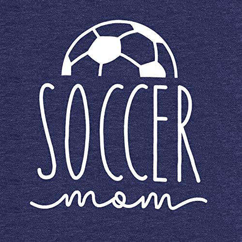 FLOYU Women Soccer Mom Shirt Soccer Ball Graphic Tee Football Mommy Letter Printed Tops Game Day Short Sleeve Shirt Black