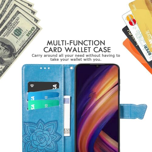 DiGPlus for Samsung Galaxy A25 5G Wallet Case, [Butterfly & Flower Embossed] Premium Leather Case Cover with Card Slots Kickstand Flip Case for Samsung Galaxy A25 5G (Lavender)