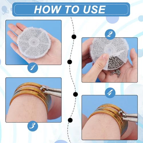 PH PandaHall 304 Stainless Steel Jump Ring, 550pcs 8mm Open Jump Rings 18-Gauge O Ring for Earring Bracelet Necklace Pendant Jewelry DIY Craft Making