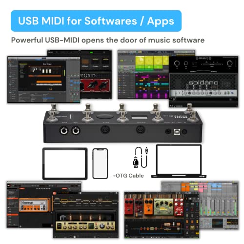 PAINTAUDIO MIDI Captain Foot Controller Multi-Effects Keyboards Synthesizer USB-MIDI musical software Bias with Time Engine Function Support all PC/CC/Note commander 10 Foot Switches