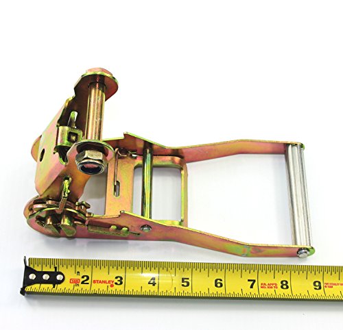 GRIPON (Pack of 2) 2" x8' Lasso Strap with 2" Ratchet and J Finger Hook Tie Down