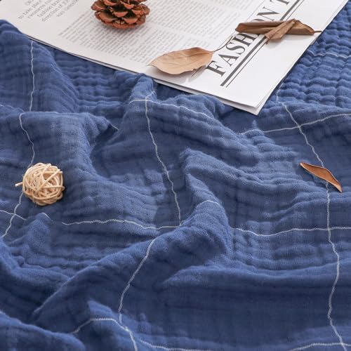 Beoty Lake Muslin Throw Blanket for Adults and Kids, 100% Cotton Throw Blanket for All Season Cozy Soft and Lightweight Fall Blanket 80''×60'' Large Size Thin Blankets for Bedding Couch -(Light Tan)