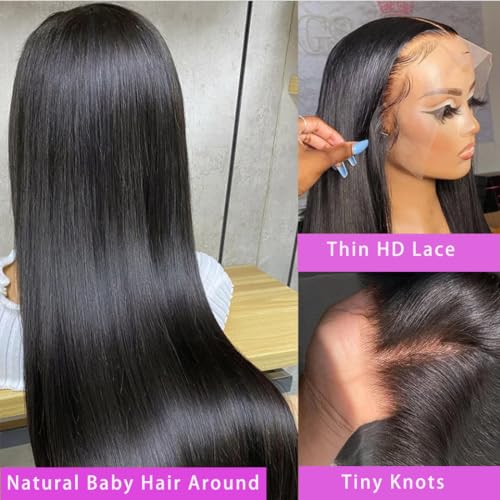 HUICHU 13x6 straight lace front wig human hair (20inch)