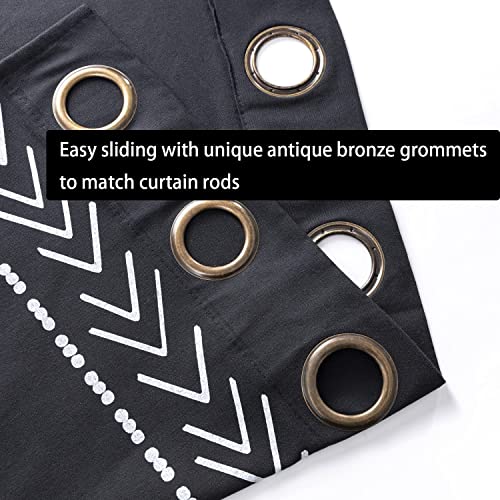 Door Curtains for Doorway Privacy,80 Inch Length Semi Blackout Insulated Thermal Room Divider Cover/Blinds,Decorative Tribal Modern Boho Closet Curtain for Bedroom Living Hallway Bathroom,Black White