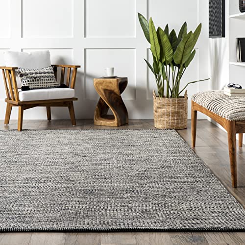 nuLOOM Alessi Solid Farmhouse Cotton Accent Rug, 2x3, Grey