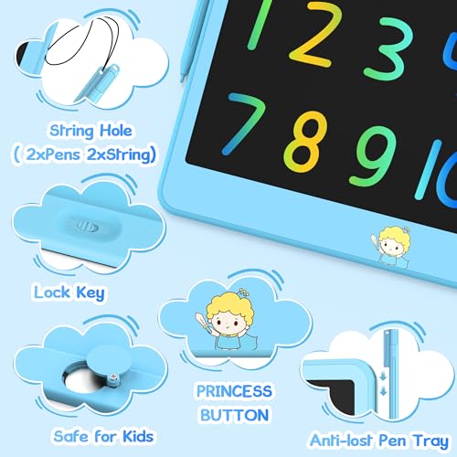 Hockvill LCD Writing Tablet for Kids 12 Inch, Kids Learning Toys Drawing Pad for Boys Girls, Erasable Doodle Board for Toddlers 3 4 5 6 7 8 Year Old Travel Essentials, Christmas Birthday Gift for Kids