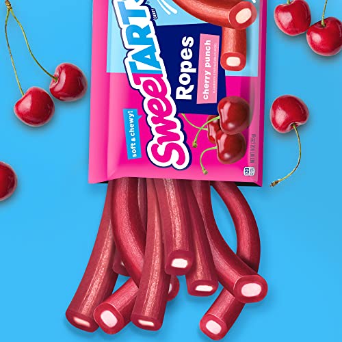 SweeTARTS Soft & Chewy Ropes Candy, Cherry Punch, 9 Ounce