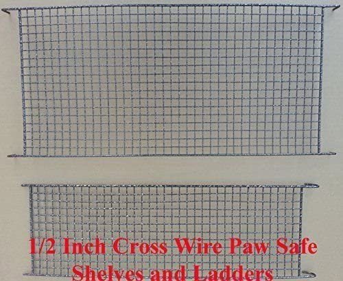 Large 3-Levels Foldable Ferret Chinchilla Sugar Glider Rats Animal Chew Free Metal Carrier Travel Cage with Narrow 3/8" Wire Bar Spacing Prevent Escape and Stuck Shelves and Ladders Included