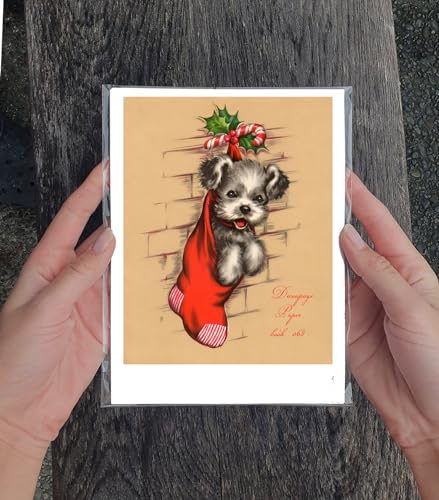 Decoupage Paper Pack (35 Sheets 6"x8") Cute Christmas Animals FLONZ Vintage Styled Christmas Pictures Cards for Decoupage, Craft and Scrapbooking